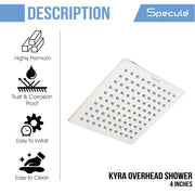 Kyra Stainless Steel Overhead Shower (4 x 4 inches) – by Specule